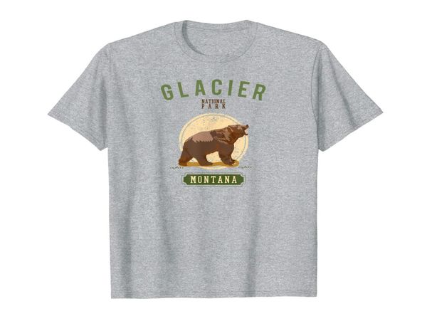 

glacier national park shirt montana camping grizzly bear tshirt4105037, White;black