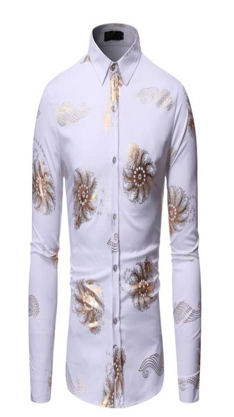 

mens fashion paisley dress shirts camisas hombre 2020 brand white slim fit long sleeve shirt men business casual social shirt3468141, White;black