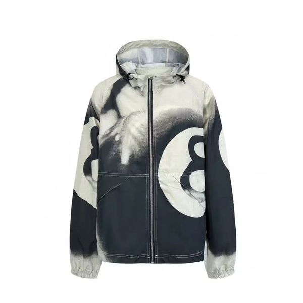 

2023 jackets men women spring autumn tie-dye windbreaker hooded outwear black eight coat, Black;brown