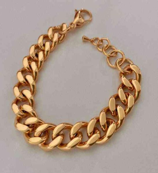 

stainls steel 12mm wide women simple layering necklace heavy thick gold chunky large cuban curb link chain necklace6806283, Silver