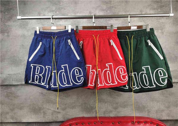 

2022ss s men women loose print shorts nylon mesh drawstring zipper short1199494, Black
