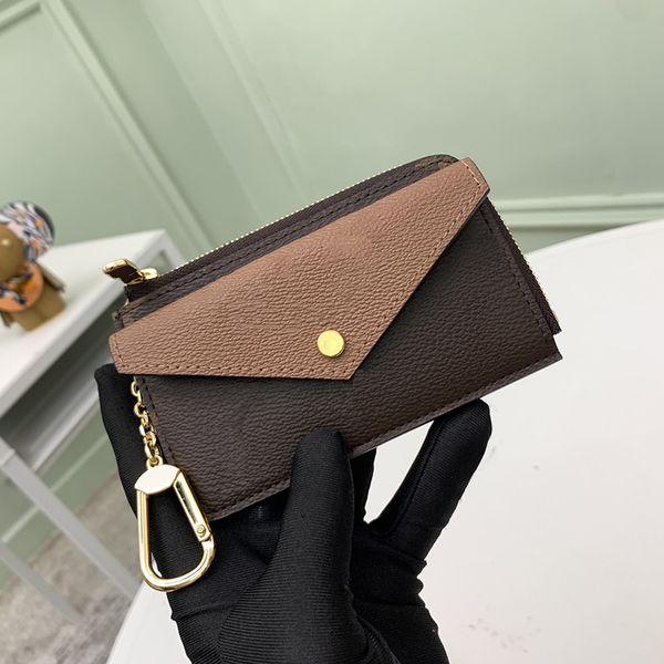 

designer wallet fashion women zipper card holder brown grid flowers genuine leather handbag purse with box, Red;black