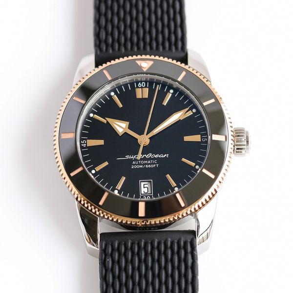 

bls factory aaaaa 5a quality superocean men 42mm ub201016c1s1 automatic mechanical 2824 movement watch ceramic bezel designer luxury mens wa, Slivery;black