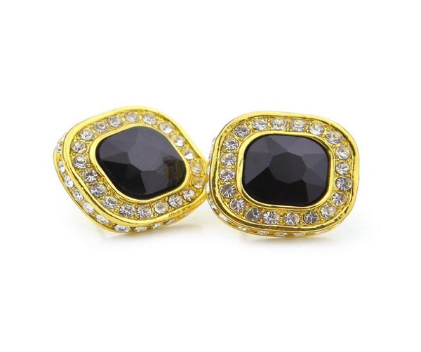 

mens hip hop stud earrings jewelry fashion gold silver iced out blue ruby earring2829647, Golden;silver