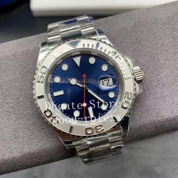 

men's watches men automatic cal 3235 movement watch 40mm clean rhodium gray blue dial 904l steel stainless sport platinum wat2095, Slivery;brown