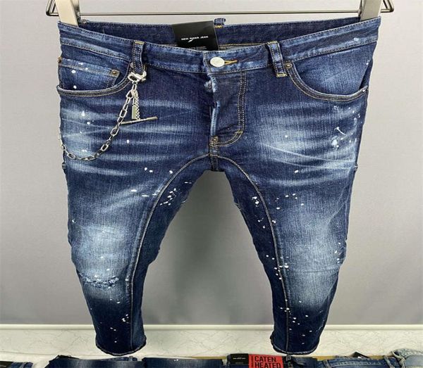 

2022 new arrivals d2 mens luxury designer denim jeans holes trousers uare jeans coolguy biker pants mens clothing 2#a5168633127, Blue