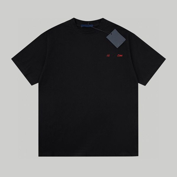 

men's plus tees & polos round neck embroidered and printed polar style summer wear with street pure cotton t-shirts 3004, Black