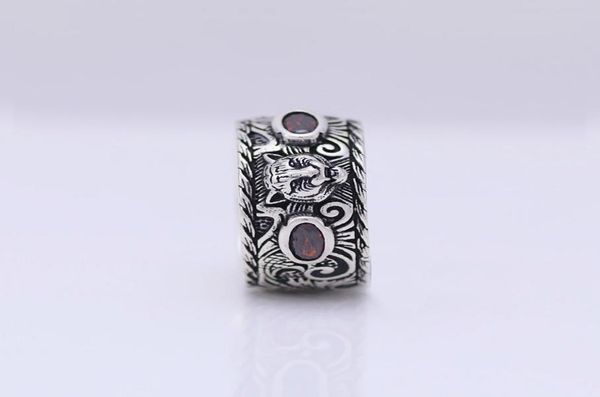 

factory whole s925 sterling silver ring tide ladies retro inlay tiger head ring men039s punk old ring lover jewelry gift2131534