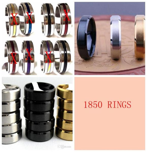 

whole 1850 mix stainless steel band rings special sizes pick2601636, Silver