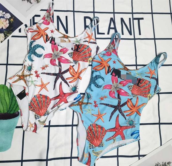 

fanjia starfish printed triangle one piece swimsuit women039s net star resort spring swimsuit23357974305, White;black