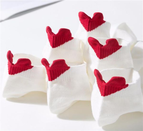 

6pairslot white socks women korean fashion love cotton cute happy funny socks new arrival 2010098960419, Black;white