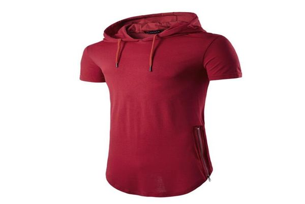 

fashion men extended t shirt longline hip hop tee shirts clothes with cap harajuku rock tshirt homme 2808519, White;black