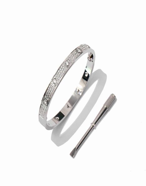 

luxury full diamond stone bangle stainless steel gold love womens bracelet fashion6050906, Black