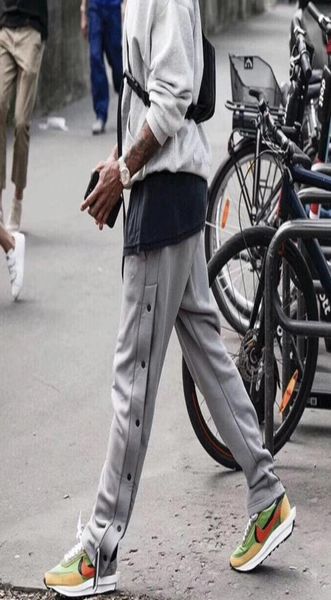 

19fw luxury european f grey side buckle sweatpant sports casual oversize hip-hop trousers mens designer trousers hfyykz0029745498, Black