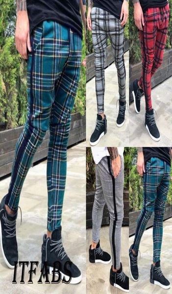 

men039s trousers tracksuit fitness workout joggers gym plaid sweatpants sport long pants with pockets11521211, Black