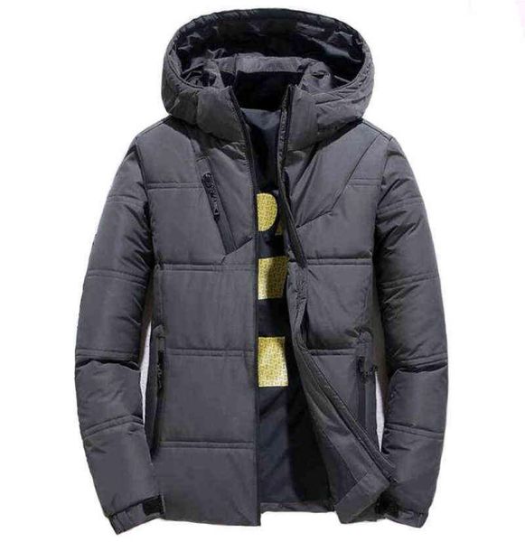 

winter down jacket men new casual slim fit warm hooded down coats mens fashion streetwear outwear windbreaker jackets clothing y112240367, Black