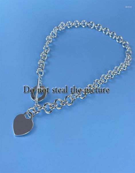 

chains s925 sterling silver european and american classic ochain fashion women039s heartshaped pendant bolt necklace holiday 9957904