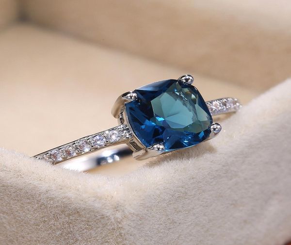 

bling bling square zircon ring women girl crystal ring gift for love girlfriend fashion jewelry accessories 695029, Silver