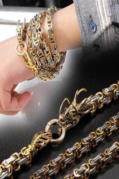 

link chain 101cm outdoor stainless steel protection dragon hand bracelet byzantine necklace tactical metallic whip 2022282e7938675, Black