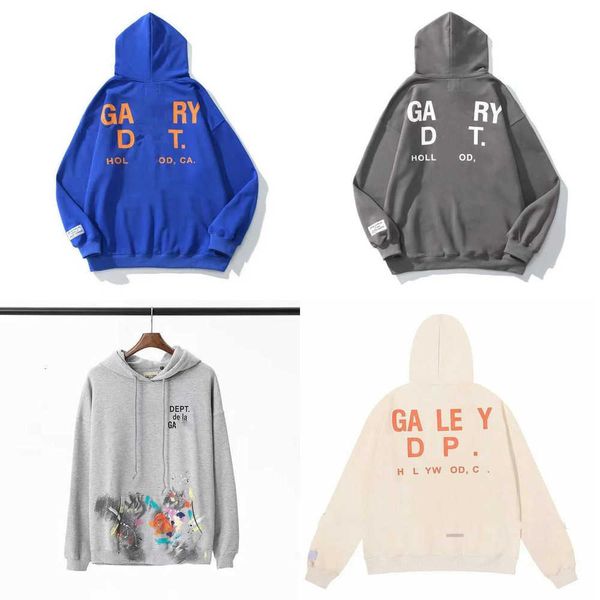 

winter men's hoodies sweatshirts hoodie designer galleryess depts gary painted graffiti used letters printed loose casual fashion men a, Black