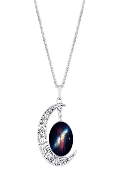 

charms necklaces for women brand silver cute jewelry fashion statement necklace glass galaxy collares necklacependants maxi moon 7319749