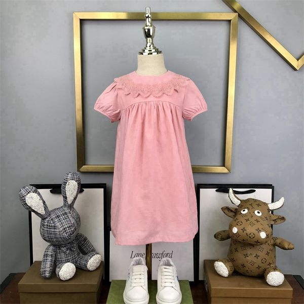 

summer new girls dress patchwork design pleated dress girls cute elegant casual short-sleeved dress size 100-150cm f016, Red;yellow