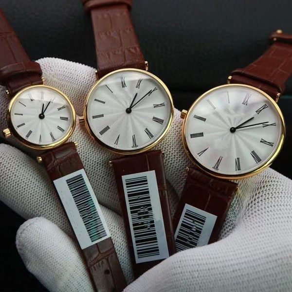 

33mm strap luxe movement de watch leather 38mm mens sapphire optional design watches montre 24mm quartz watch gold xbrfw, Slivery;brown