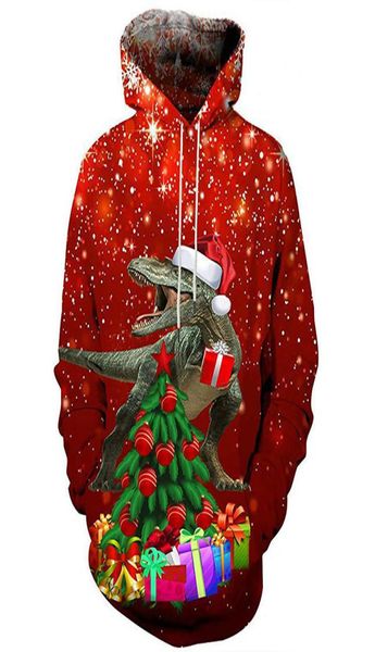 

christmas print women039s fun hoodie longsleeved casual fallwinter8605316, Black