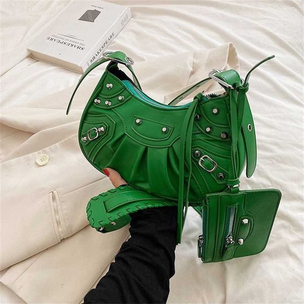 

baobao women's new korean fashion rivet personalized underarm bag ins net brown sugar fruit color one shoulder dumpling bun clearance 8