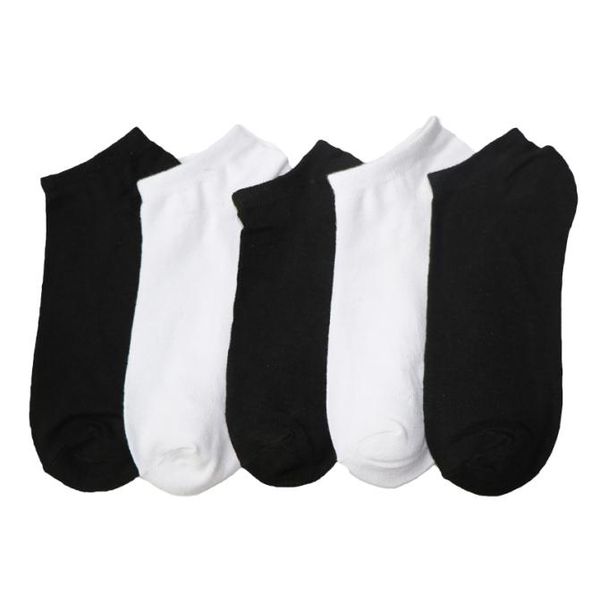 

10piece5pairs men short socks black white style casual low cut ankle socks men039s slippers shallow mouth male boat meias7091206