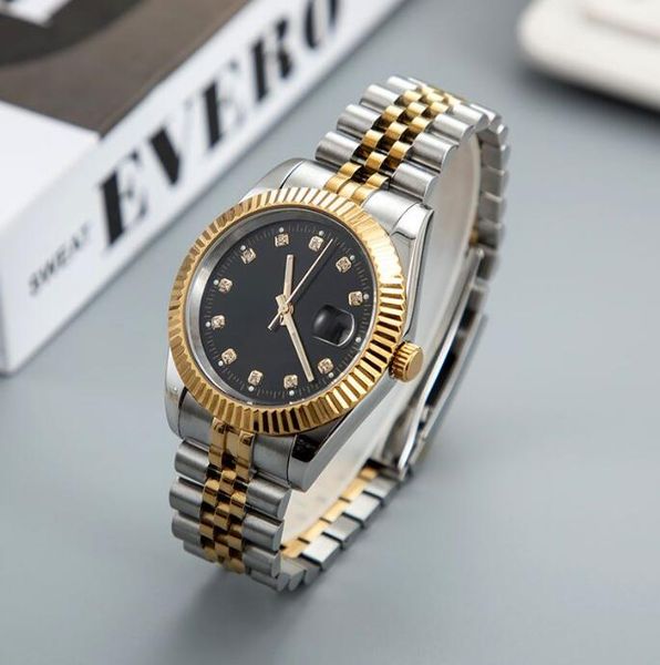 

womens watch 31mm movement watch automatic mechanical bezel stainless steel watches day date fashion lady waterproof wristwatch-02, Slivery;brown