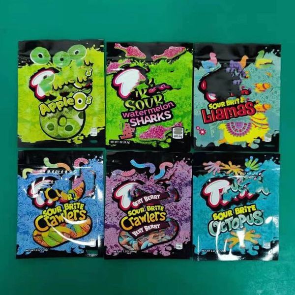 

sour candy gummy medicated mylar bag tro trrlli errlli edibles gummies packaging bags smell proof resealable zipper pouch 600mg