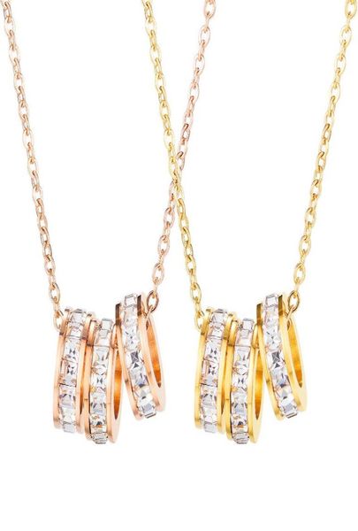 

women chain necklace rose gold gold simple round crystal clavicle chain stainless steel 2020 necklaces fashion jewelry gx16716835112, Silver