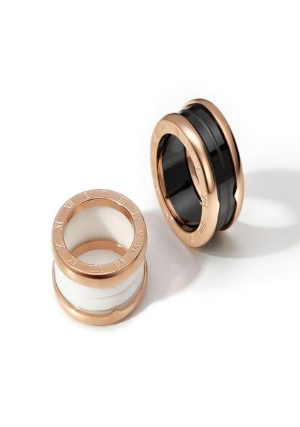 

18kgp rose gold color roman numeral ceramics ring stainless steel charm luxury jewelry for women men gr2259388061, Silver