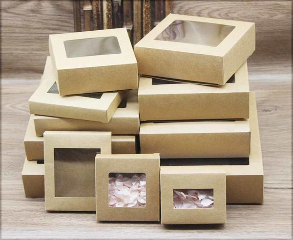 

20pcs diy with window whiteblackkraft paper gift packaging for wedding home party packaging box9489358, Black;white