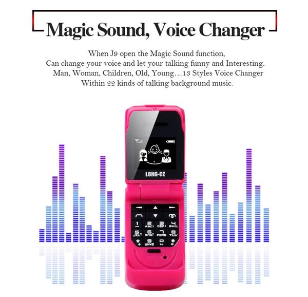 Smallest Unlocked Mobile Phones Basic Flip Cell Ulcool J9 Intelligent anti-lost GSM Bluetooth Dial Mini Backup Pocket Portable Gift for Kids