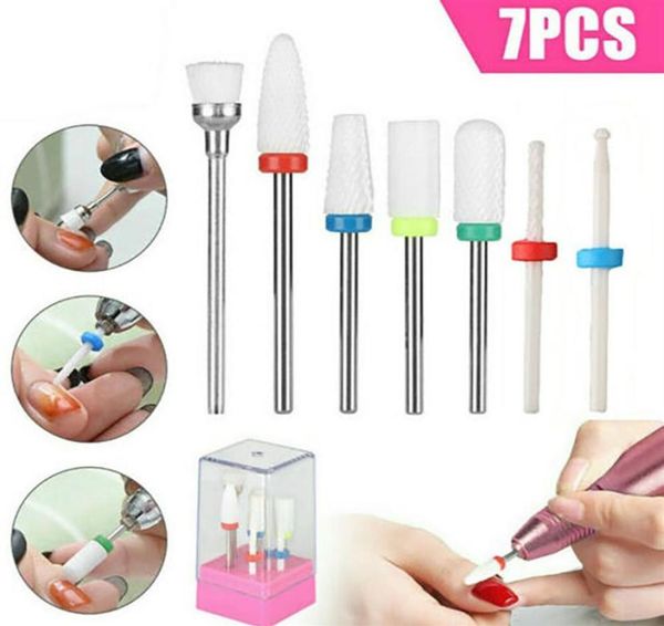 

7x nail drill bits ceramic head nails art set cuticle polishing manicure197s305c6563137