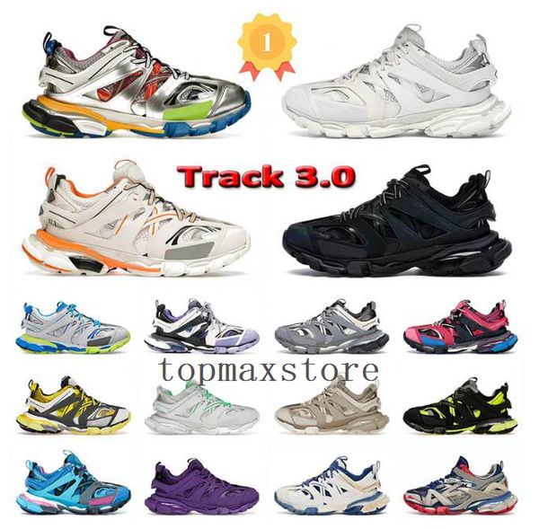 

designer men women casual shoes track 3 3.0 triple white black trainers tess.s. gomma leather trainer nylon printed platform sneakers 888 sh