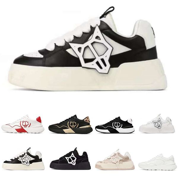 

naked wolfe designer mens casual shoes white black gold red luxury men women fashion platform trainers sports sneakers003