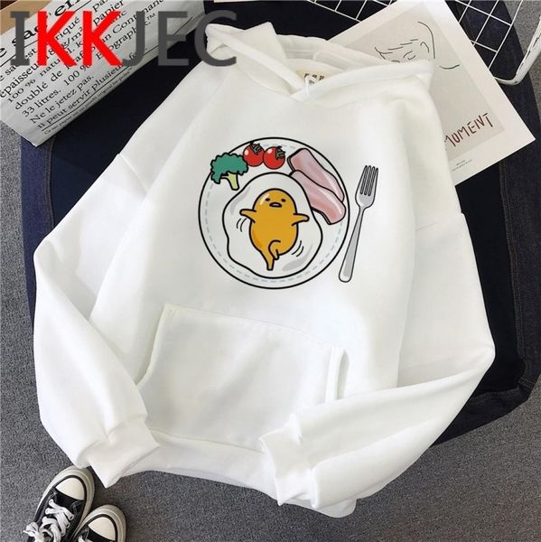 

japanese anime gudetama cute funny cartoon hoodies women kawaii eggs graphic print streetwear sweatshirt harajuku hoody female y204586679, Black