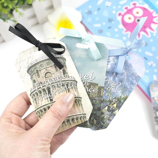 

fashion car air freshener card with lanyard ia colognes perfume diffuser pad natural paper fragrance aroma sachet