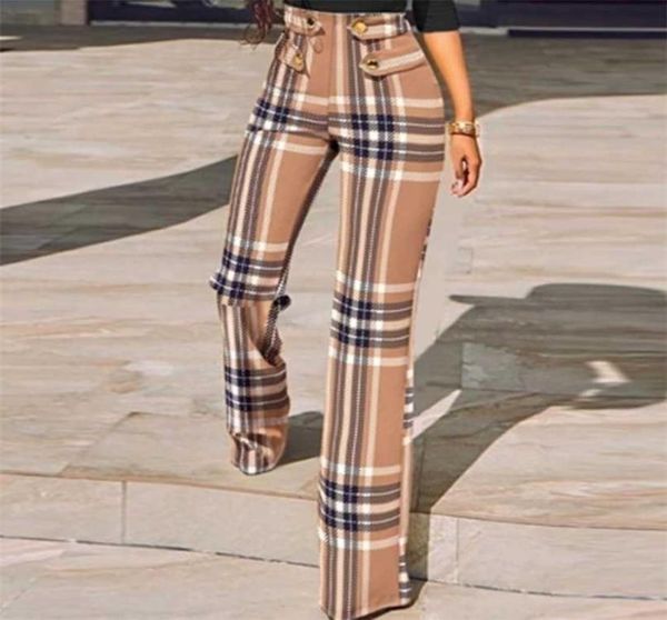 

women elegant skinny straight pants spring houndstooth plaid print trouser all match high waist ice suit slim trouser 2112165961455, Black;white