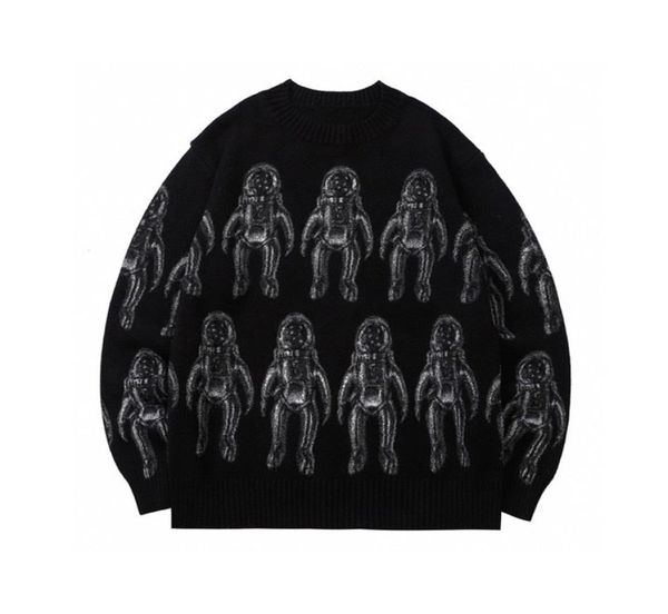

21ss m0n0gram astronaut knitting sweater black man women fashion coat highstreet fzmy0423081485, White;black