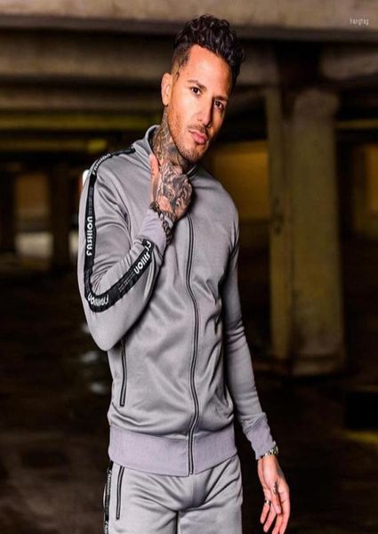 

men039s tracksuits men039s tracksuit men set polyester slim fit sweat suits mens jogger sets coats and pants for3080226, Gray
