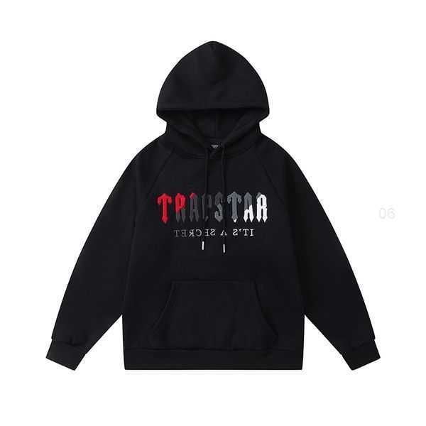 

trapstar brand tracksuit classic embroidery mens hoodie sportswear men's warm set loose hoodies sweatshirt jogging designers clothes fg, Black