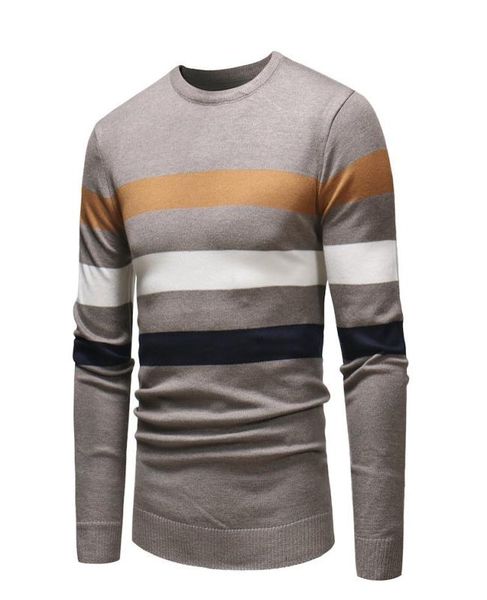 

men039s sweaters mens contrast stripe crew neck men sweater pull homme fashion style asian size8808468, White;black