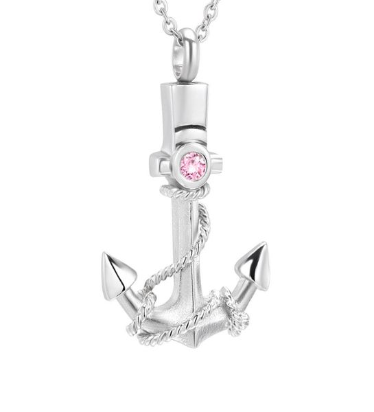 

anchor urn necklace for ashes polished nautical anchor pendant stainless steel fine cremation jewelry for ashes for men women with7280437, Silver