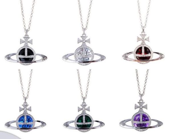 

europe and the west queen mother saturn an jewel shine long necklace sweater chain1321668, Silver