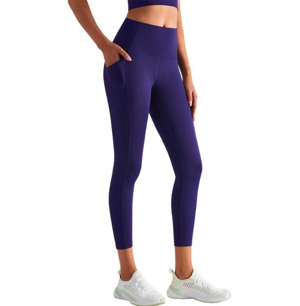 

yoga tights women039s leggings high waist hip lifting double pocket quick drying pants running exercise fitness gym clothes wor3944958, Black
