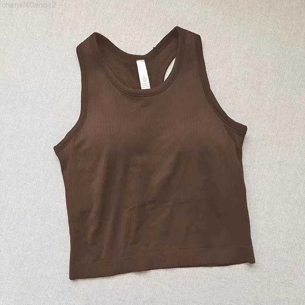 

ll yoga vest summer sports fitness with chest pad gather i short beauty back women's integrated thread t-shirt sportswear
